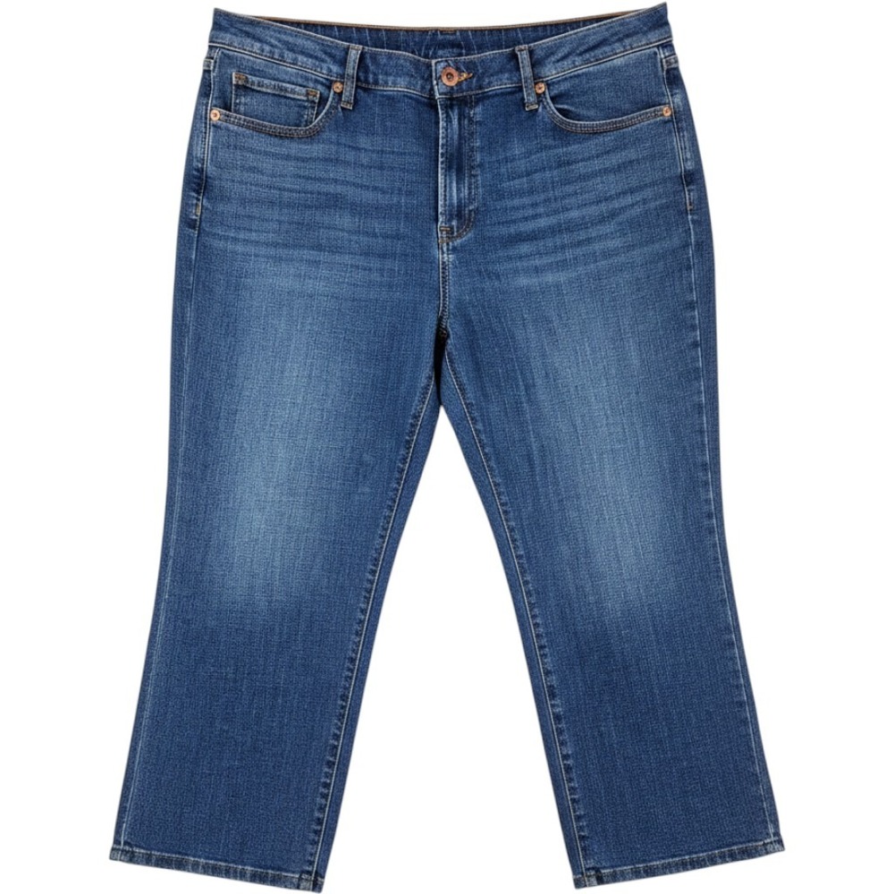 Talbots Flawless High Waist Modern Ankle Jeans Womens 22W Blue Medium Wash